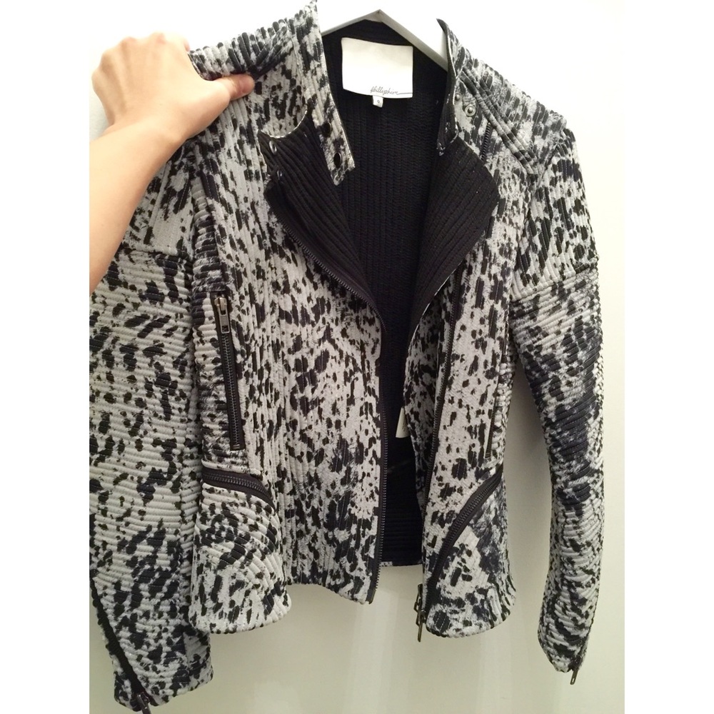 Philip Lim silk motorcycle jacket